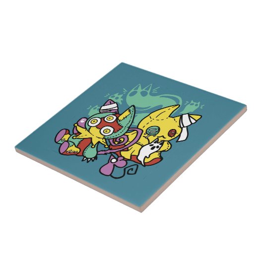 Paw-sitively Frightful | Monstrous Cats Halloween Fliese (Seite)