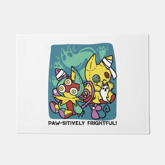 Paw-sitively Frightful | Monstrous Cats Halloween Fußmatte (Vorderseite)