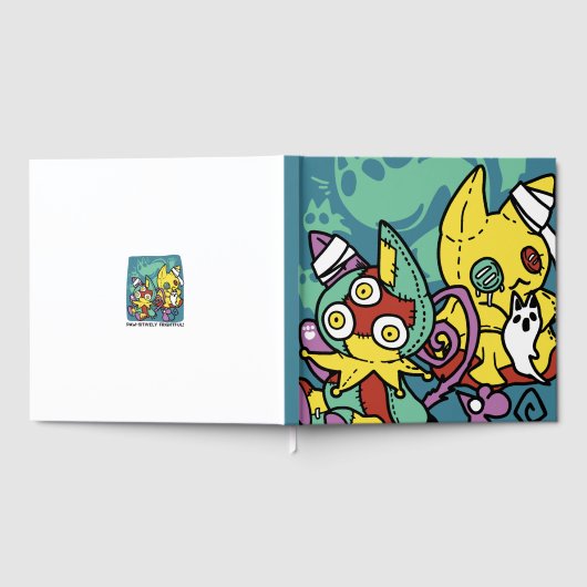 Paw-sitively Frightful | Monstrous Cats Halloween Gästebuch (Voll)