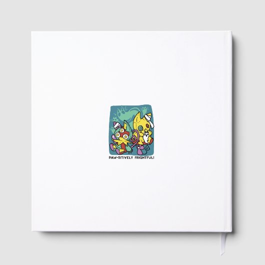 Paw-sitively Frightful | Monstrous Cats Halloween Gästebuch (Rückseite)