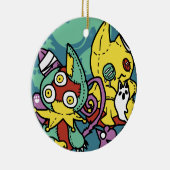 Paw-sitively Frightful | Monstrous Cats Halloween Keramik Ornament (Rechts)