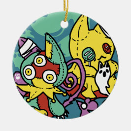 Paw-sitively Frightful | Monstrous Cats Halloween Keramik Ornament