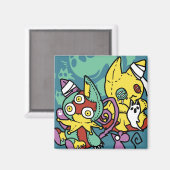 Paw-sitively Frightful | Monstrous Cats Halloween Magnet (Vorderseite/Rückseite)