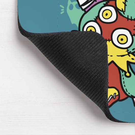 Paw-sitively Frightful | Monstrous Cats Halloween  Mousepad (Ecke)