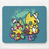 Paw-sitively Frightful | Monstrous Cats Halloween  Mousepad (Vorne)