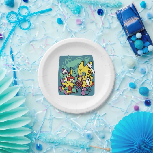 Paw-sitively Frightful | Monstrous Cats Halloween Pappteller (Party)