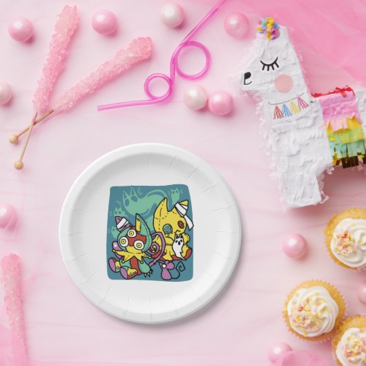 Paw-sitively Frightful | Monstrous Cats Halloween Pappteller (Party)