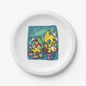 Paw-sitively Frightful | Monstrous Cats Halloween Pappteller (Vorderseite)