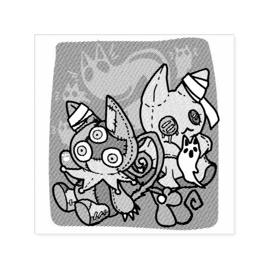 Paw-sitively Frightful | Monstrous Cats Halloween Permastempel (Design)