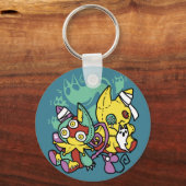 Paw-sitively Frightful | Monstrous Cats Halloween Schlüsselanhänger (Rückseite)