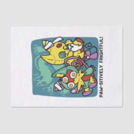 Paw-sitively Frightful | Monstrous Cats Halloween  Seidenpapier