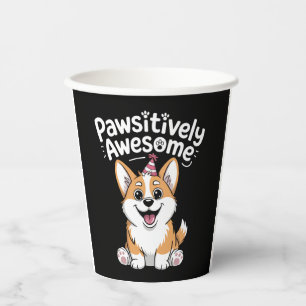 Paw-sitiver Corgi-Geburtstags-Hund-Shirt Pappbecher
