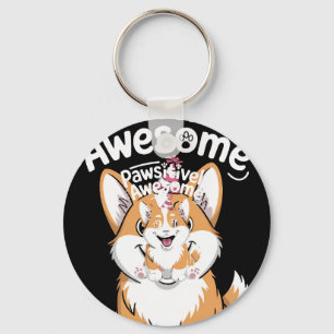 Paw-sitiver Corgi-Geburtstags-Hund-Shirt Schlüsselanhänger