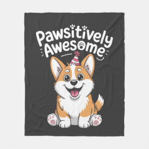 Paw-sitiver Corgi-Geburtstagshund-Shirt Fleecedecke