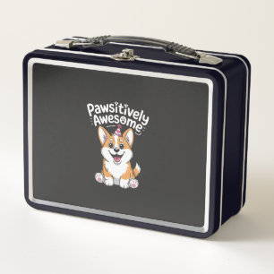 Paw-sitiver Corgi-Geburtstagshund-Shirt Metall Brotdose