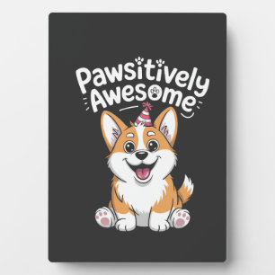 Paw-some Awesome Corgi Geburtstags-Hundeshirt Fotoplatte