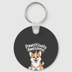 Paw-some Corgi Geburtstags-Hundeshirt Schlüsselanhänger