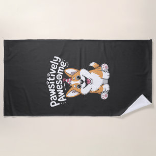 Paw-some Corgi Geburtstags-Hundeshirt Strandtuch