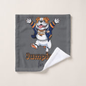 Paw-some Jump | Happy Bulldog Art Badhandtuch Set (Waschlappen)