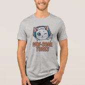 Paw-Some Tunes T-Shirt: Funny Cat Tri-Blend Shirt (Vorderseite)
