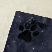 Paw Stars Moon Blue Watercolor Strandtuch (Beispiel)