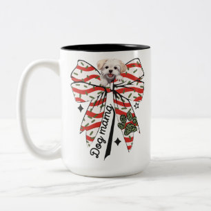 Paw stilistisch Merry: Hunde Mama & Bogen & Pisse Zweifarbige Tasse