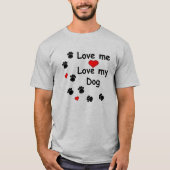 Paw Tracks Liebe Liebe Mein Hund Herz Mens Shirt (Vorderseite)