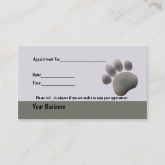 Paw Tracks Veterinary Business Apointment Card Terminkarte