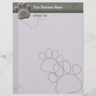 Paw Tracks Veterinary Business Letterhead Briefkopf