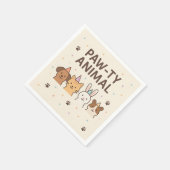 Paw-ty-Animal-Niedliche Geburtstagspartei Serviette (Ecke)