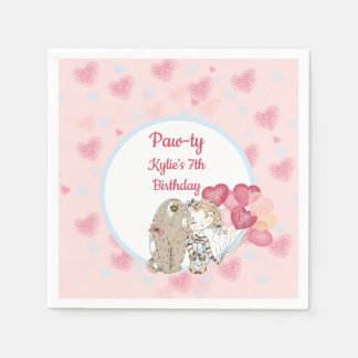 Paw-ty Dog Geburtstagsparty Napkins Serviette