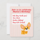 Paw-ty Time Corgi Birthday Einladung (Rückseite)