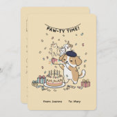 Paw-ty Time! Cute Dog & Cats Joyful Birthday Card (Vorne/Hinten)