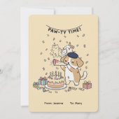 Paw-ty Time! Cute Dog & Cats Joyful Birthday Card (Vorderseite)