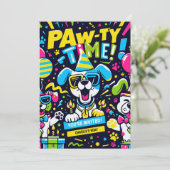 Paw-Ty Zeit Einladung (Stehend Vorderseite)
