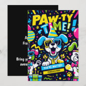 Paw-Ty Zeit Einladung (Vorne/Hinten)