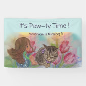 Paw-ty-Zeit Geburtstag Begrüßungsbanner Banner (Horizontal)