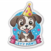 "Paw-ty Zeit!" (Kinder) Aufkleber (Vorderseite)