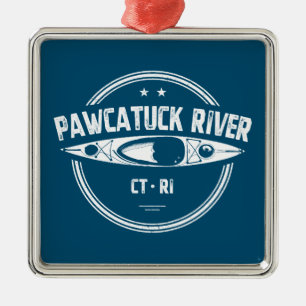 Pawcatuck River Connecticut Rhode Island Kayaking Ornament Aus Metall