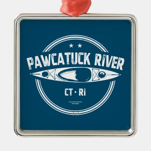 Pawcatuck River Connecticut Rhode Island Kayaking Ornament Aus Metall (Vorne)