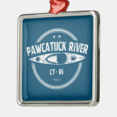 Pawcatuck River Connecticut Rhode Island Kayaking Ornament Aus Metall (Links)