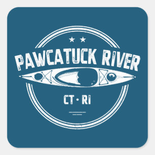 Pawcatuck River Connecticut Rhode Island Kayaking Quadratischer Aufkleber
