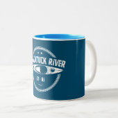 Pawcatuck River Connecticut Rhode Island Kayaking Zweifarbige Tasse (VorderseiteRechts)
