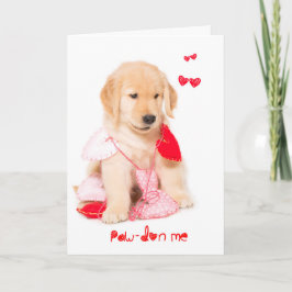 Pawdon Me Golden Retriever Puppy Valentine Feiertagskarte