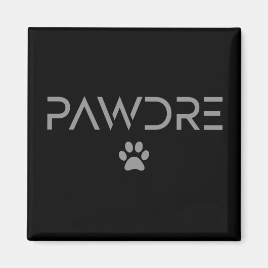Pawdre Paw print Dog Papa | Geschenke für neuen Hu Magnet (Vorne)