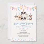 Pawesome Party Hunde Benutzerdefiniertes Alter Jun Einladung (Vorderseite)