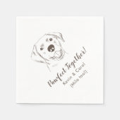 Pawfect Together Labrador Wedding Napkins Serviette (Vorderseite)