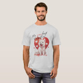 Pawfect Valentine - Adorable White Jindo Puppy T-Shirt (Vorne ganz)