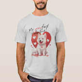 Pawfect Valentine - Adorable White Jindo Puppy T-Shirt (Vorderseite)