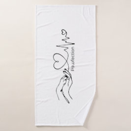 Pawfection One-Line Art – Minimalist Dog Lover Badehandtuch